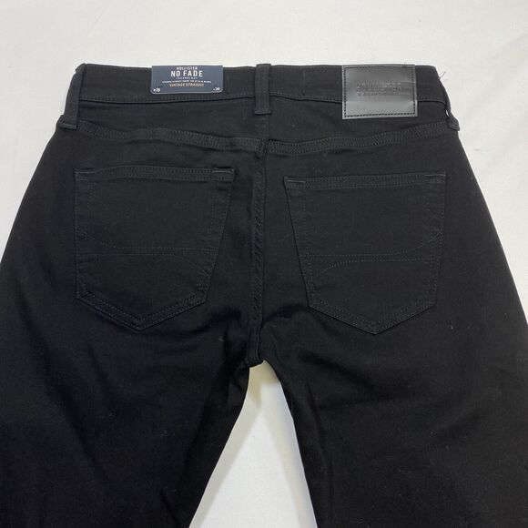 Hollister Jeans Men 26x30 Black No Fade Vintage Straight Distressed Denim Ripped - Picture 6 of 9